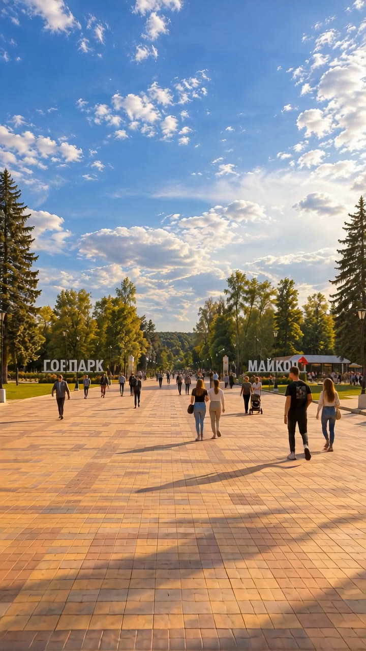 Пешеходная аллея у входа в парк